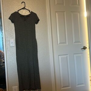 Grey and White striped maxi dress
